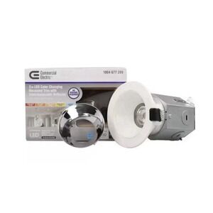 2-Commercial Electric 3" LED Color Changing Recessed Trim White 1004 677 289